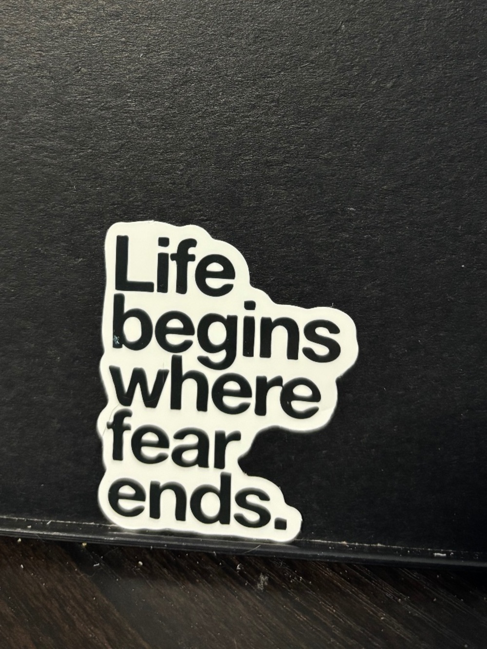 Life Begins where fear ends sticker